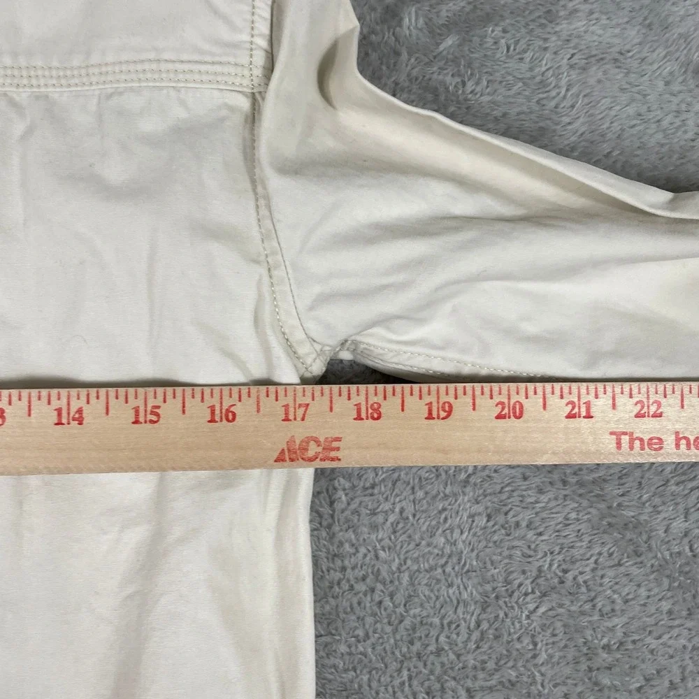 Gap Kids Button‎ Up Shirt Youth Medium 8 Cream Utility Workwear Overshirt